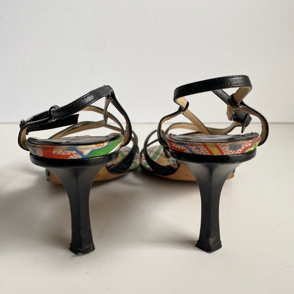 Jimmy Choo Black Leather Strappy Heels Sandals Vintage 90s Y2K Womens 38 - Picture 11 of 15